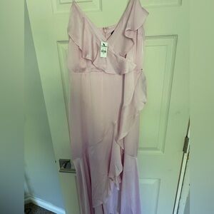 Express Light Pink Asymmetrical Dress